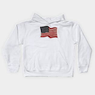 Embroidery American Flag Sticker Kids Hoodie